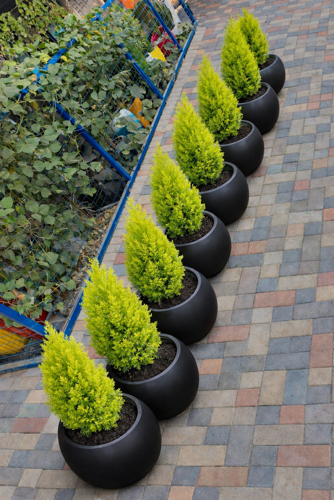 Fibre flower pots( round 33). We produce premium Durable fibreglass flower pots and planters for both indoor and outdoor space