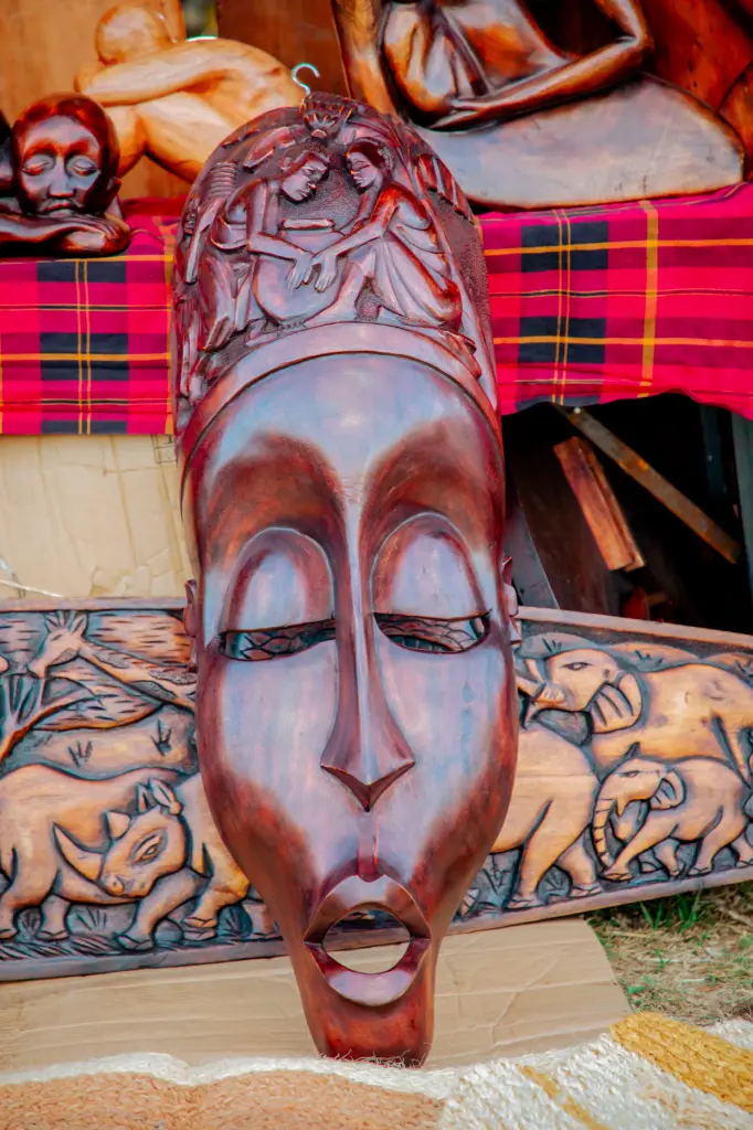 The Ibugarwa Spirit Mask: Hand-Carved Hardwood Sculpture of the Ancestors
